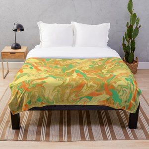 NWT Custom Fleece Blanket "Citrus" Textile